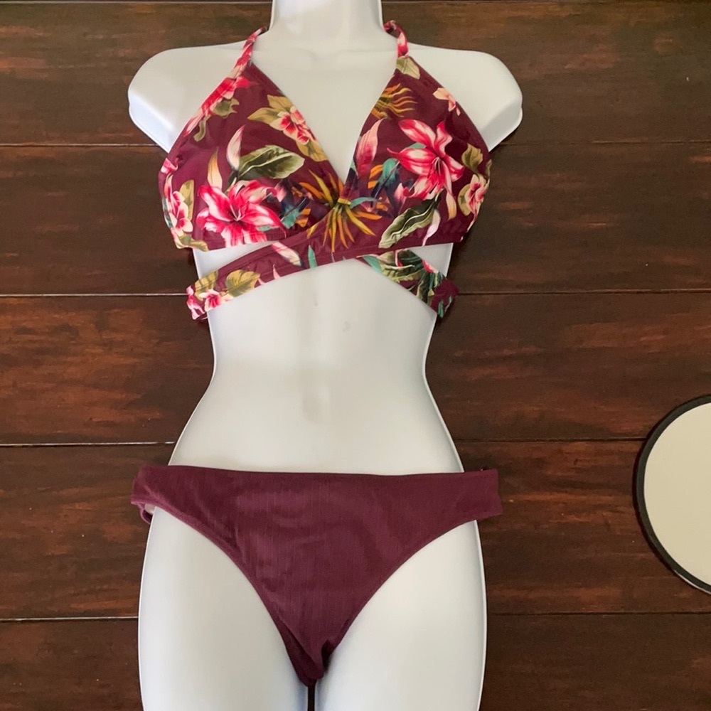 Beautiful burgundy Swimsuit top only